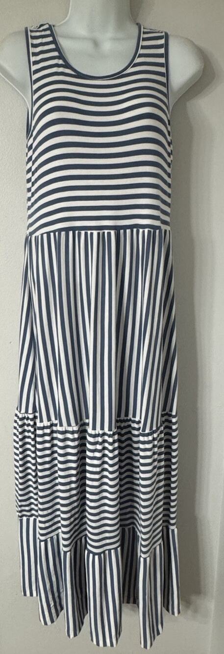 Coco And Carmen Maxi Dress Women Small Medium Tiered Sleeveless Stripe Stretch